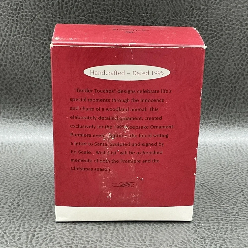 Vintage 1995 Hallmark Keepsake Wish List Mouse Ornament Tender Touches W Box
